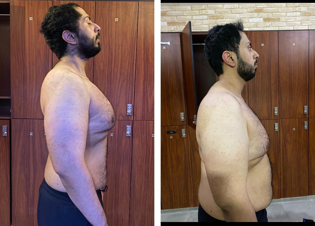 Body transformation in 12 weeks — before and after